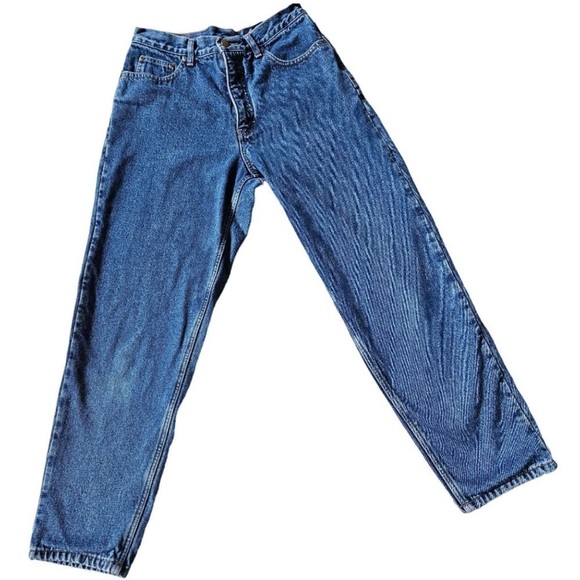 Vintage Eddie Bauer Flannel Lined Tapered Leg Jeans, size 10 petite - Picture 2 of 8